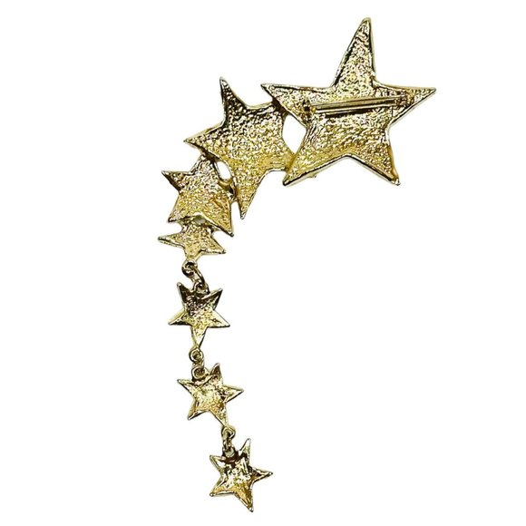 Large Gold Tone Shooting Star Brooch with Movement - Picture 5 of 5